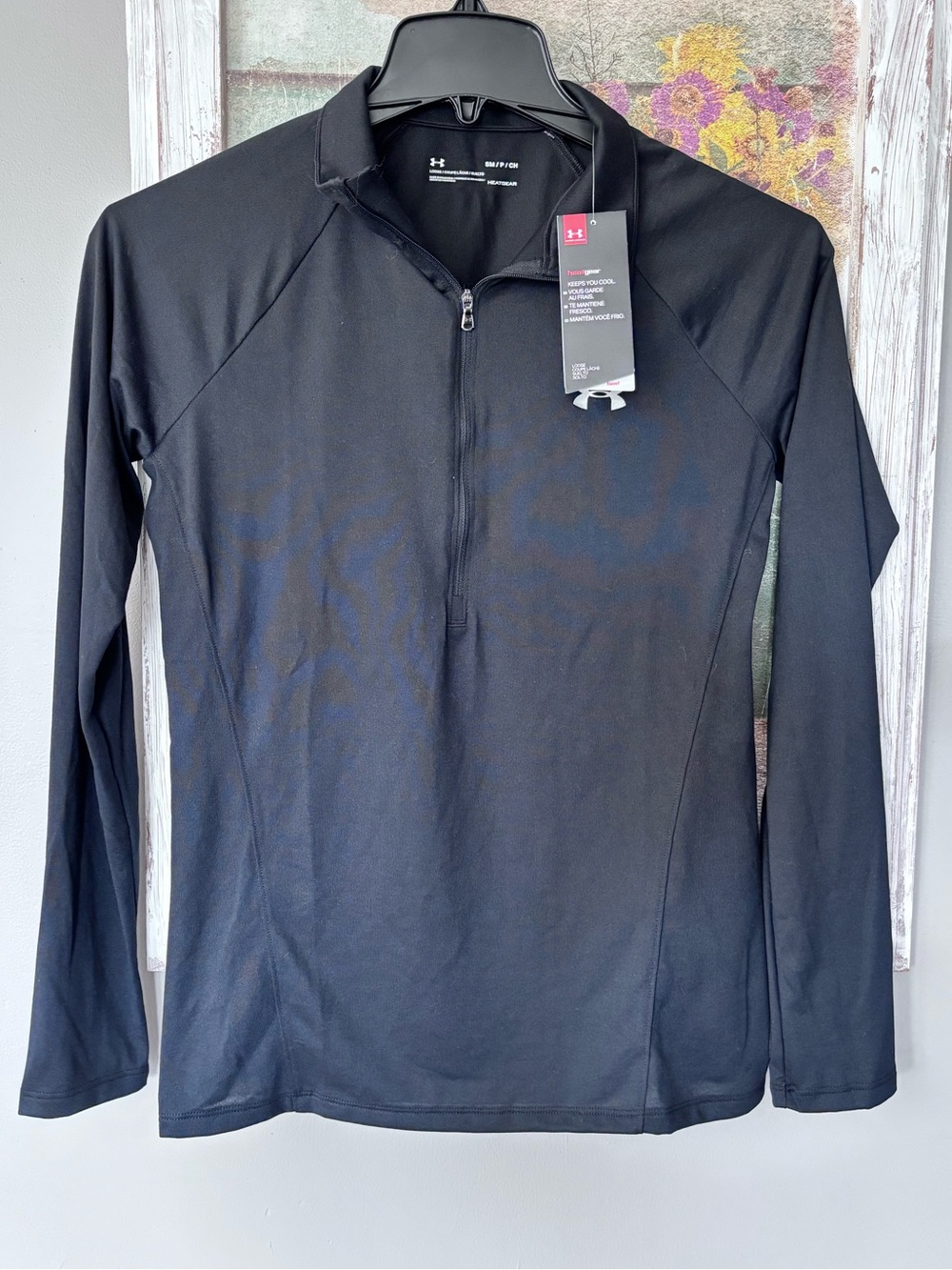 Under Armour HeatGear Black 1/2 Zip Mock Neck Pullover Women Small